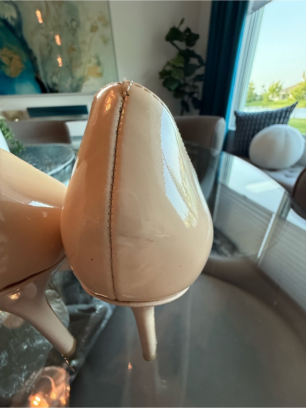 kate spade blush floral-appliqué pointed-toe pumps - Picture 4 of 7